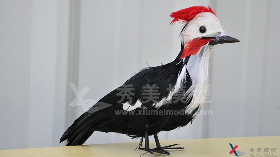 仿真動物模型-紅頭啄木鳥模型|秀美模型
